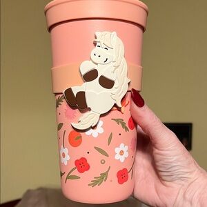 NWT Starbucks Year of the Horse Peach Floral Tumbler 20oz cold beverage